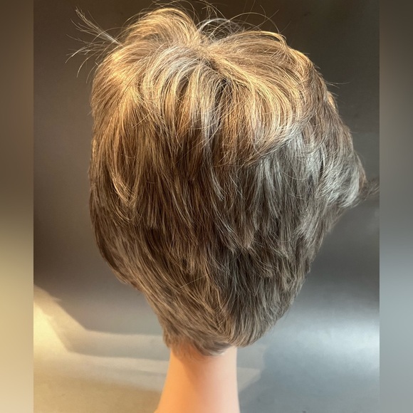 Gray Short Layered Cut Wig NWOT Synthetic Full Cap - Picture 3 of 8